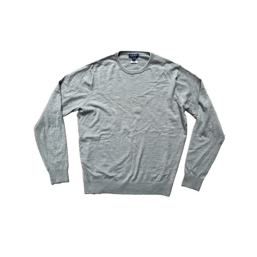 Peter Millar Excursionist Flex Mens L Merino Wool Green Pullover Sweater UK